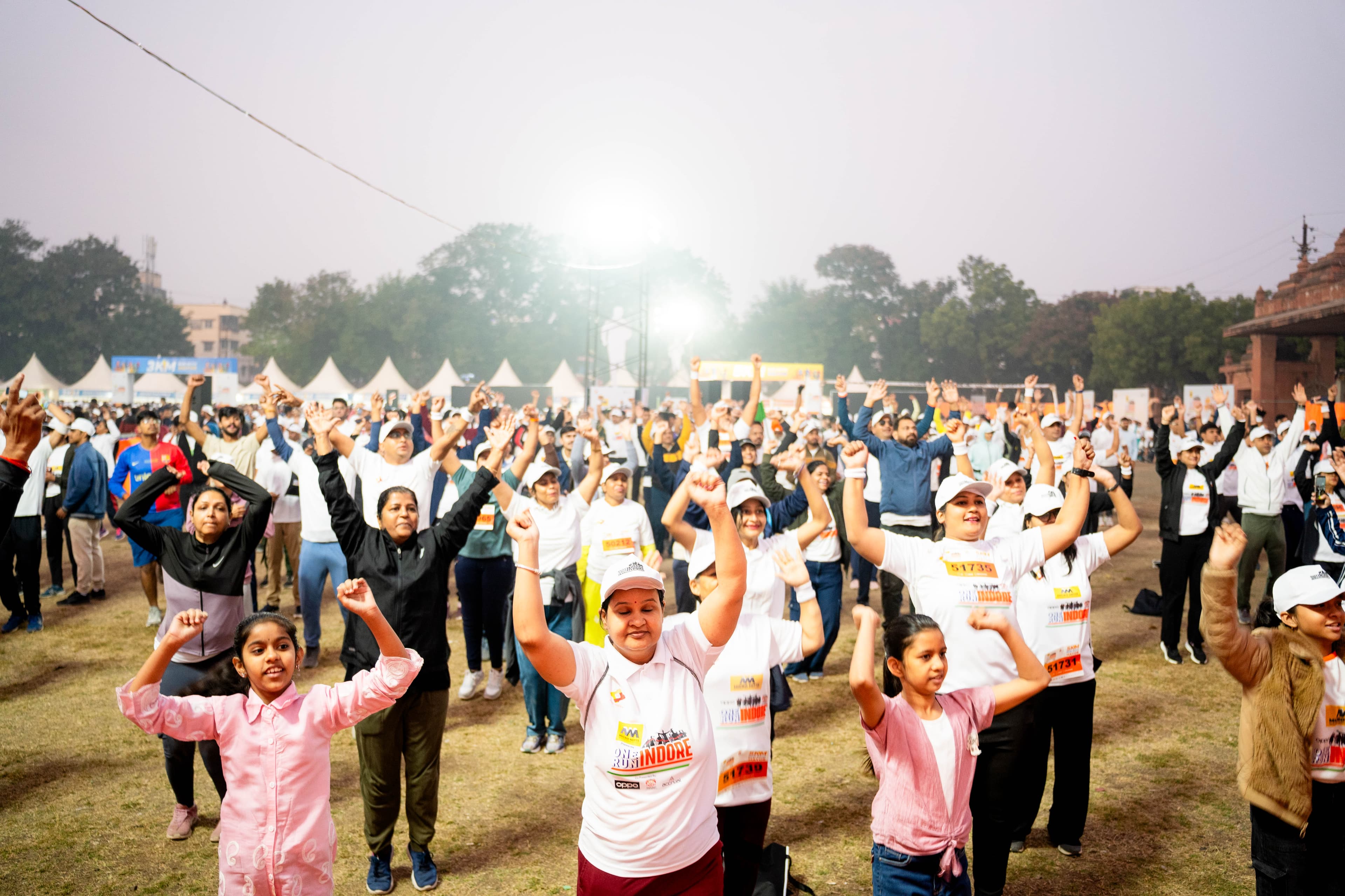 Runners moving through Indore